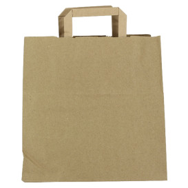 Sacchetti di carta Kraft con manico piatto 80g/m² 28+17x29cm (250 Pezzi)