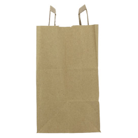 Sacchetti di carta Kraft con manico piatto 80g/m² 28+17x29cm (250 Pezzi)