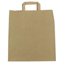 Sacchetti di carta Kraft con manico piatto 80g/m² 32+16x35cm (50 Pezzi)
