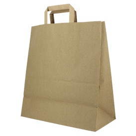 Sacchetti di carta Kraft con manico piatto 80g/m² 32+16x35cm (250 Pezzi)