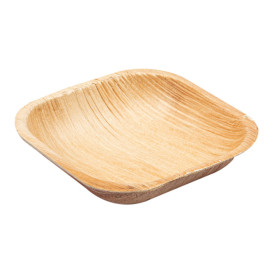 Mini Piatti Quadrati in Foglia di Palma 10x10x2,5cm (25 Pezzi)