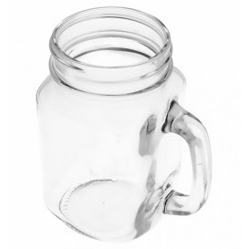 Caraffa di Vetro con Coperchio e Cannuccia 450 ml (1 Pezzi)