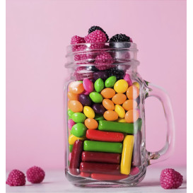 Caraffa di Vetro con Coperchio e Cannuccia 450 ml (1 Pezzi)