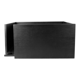  Portatovaglioli di Bambu Nero 21x21x10cm (1 Pezzi)