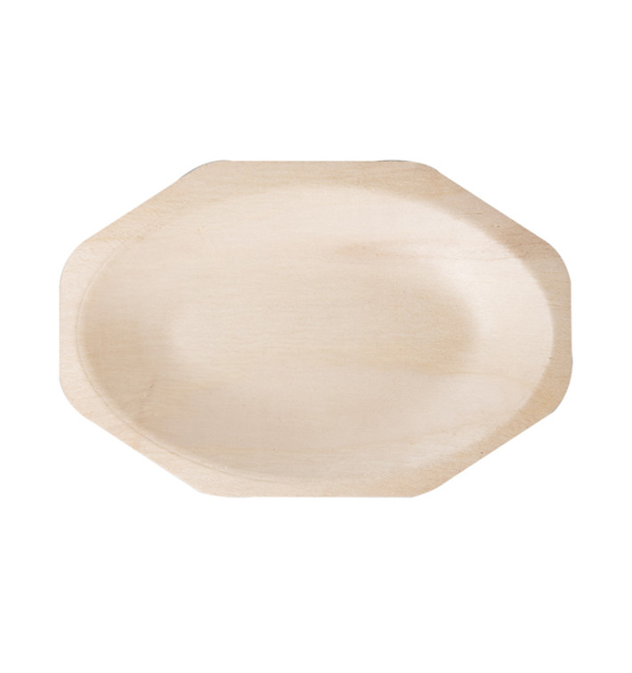 Vassoi di Legno Ottagonale 20x13x2,5 cm (50 Pezzi) Vassoi di Legno Ottagonale 20x13x2,5 cm (50 Pezzi)