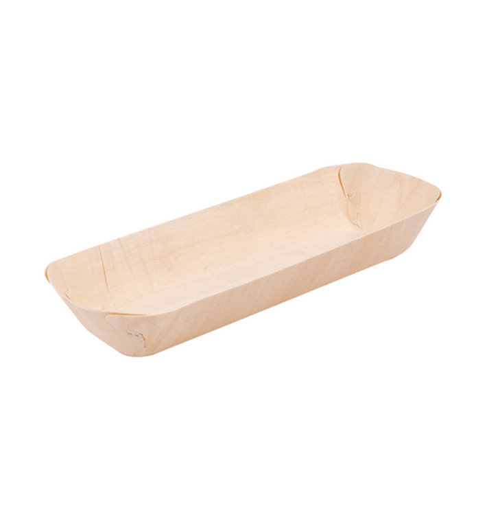 Vaschetta in Legno Rettangolare 19,5x7,5x2,7cm (50 Pezzi) Vaschetta in Legno Rettangolare 19,5x7,5x2,7cm (50 Pezzi)