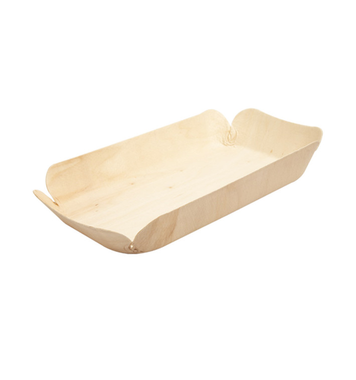 Vaschetta in Legno Rettangolare 23x11,5x3,4 cm (50 Pezzi) Vaschetta in Legno Rettangolare 23x11,5x3,4 cm (50 Pezzi)