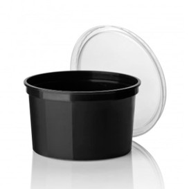 Coppette Plastico Nera 500ml  Ø11,5cm (500 Pezzi)