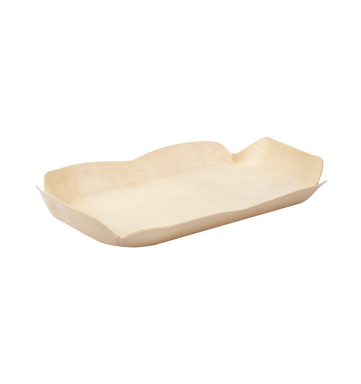 Vaschetta in Legno Rettangolare 16,5x11x2 cm (50 Pezzi) Vaschetta in Legno Rettangolare 16,5x11x2 cm (50 Pezzi)