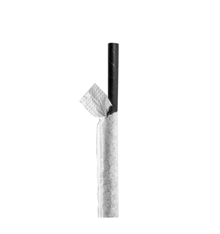 Cannuccia Dritta Carta Nero Imbustato Bianco Ø6mm 21cm (6000 Pezzi) Cannuccia Dritta Carta Nero Imbustato Bianco Ø6mm 21cm (6000 Pezzi)