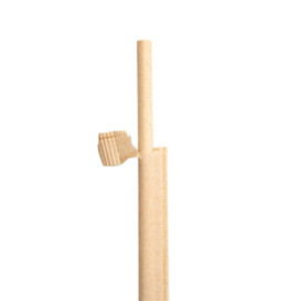 Cannuccia Dritta Carta Naturale Imbustato Kraft Ø6mm 21cm (250 Pezzi)