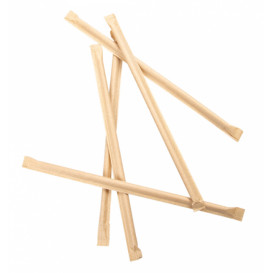 Cannuccia Dritta Carta Naturale Imbustato Kraft Ø6mm 21cm (250 Pezzi)
