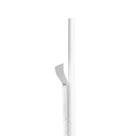 Cannuccia Dritta Carta Bianco Imbustato Bianco Ø6mm 21cm (250 Pezzi)