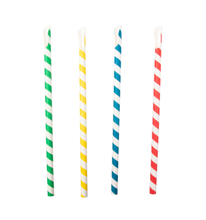 Cannuccia Cucchiaio Carta Assortimento Ø8mm 21cm (5000 Pezzi)