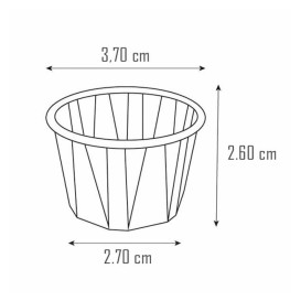 Contenitori di Carta Plisato Kraft di 22ml (250 Pezzi)