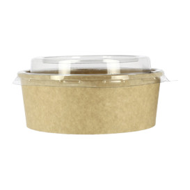 Contenitori di Carta Kraft-Kraft + Coperchio RPET 19 Oz/550 ml (300 Pezzi)