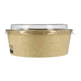 Contenitori di Carta Kraft-Kraft + Coperchio RPET 38 Oz/1120 ml (25 Pezzi)