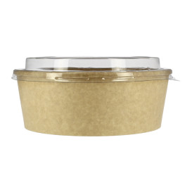 Contenitori di Carta Kraft-Kraft + Coperchio RPET 38 Oz/1120 ml (25 Pezzi)