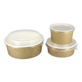 Contenitori di Carta Kraft Con Coperchio PP 38 Oz/1120ml (100 Pezzi)