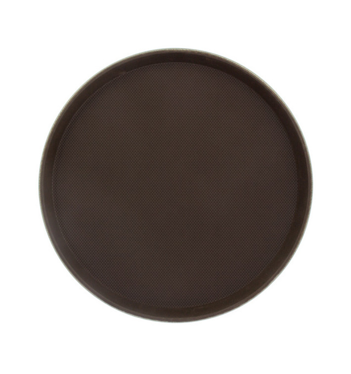 Vassoio PP Rotondo Antitrascinante Marrone Ø35,5cm (1 Pezzi) Vassoio PP Rotondo Antitrascinante Marrone Ø35,5cm (1 Pezzi)