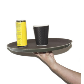 Vassoio PP Rotondo Antitrascinante Marrone Ø40,0cm (12 Pezzi)