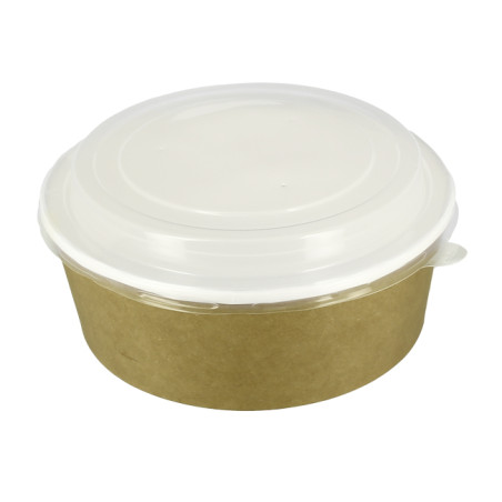 Contenitori di Carta Kraft Con Coperchio PP 38 Oz/1140ml (100 Pezzi)