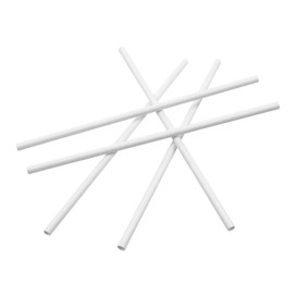 Cannuccia Dritta di Carta Bianco Ø6mm 20cm (250 Pezzi)