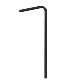Cannuccia Flessible di Carta Nero Ø6mm 23cm (250 Pezzi)