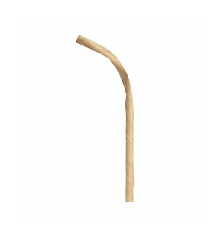 Cannuccia Flessible di Carta Kraft Ø6mm 23cm (3.000 Pezzi) Cannuccia Flessible di Carta Kraft Ø6mm 23cm (3.000 Pezzi)