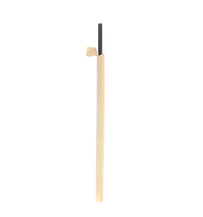 Cannuccia Dritta Carta Negrae Imbustato Kraft Ø8mm 20cm (100 Pezzi) Cannuccia Dritta Carta Negrae Imbustato Kraft Ø8mm 20cm (100 Pezzi)