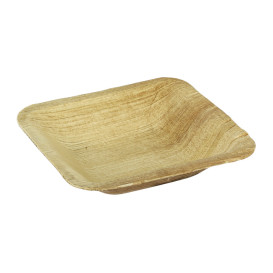 Mini Piatti Quadrati in Foglia di Palma 7,7x7,7 cm (25 Pezzi)