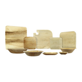 Mini Piatti Quadrati in Foglia di Palma 7,7x7,7 cm (25 Pezzi)