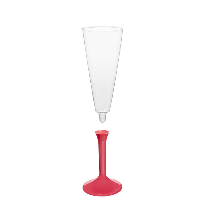 Calice Plastica Flute Gambo Corallo 160ml 2P (20 Pezzi) Calice Plastica Flute Gambo Corallo 160ml 2P (20 Pezzi)