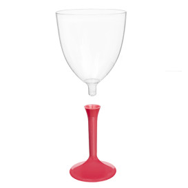 Calice Plastica Vino Gambo Corallo 300ml 2P (20 Pezzi)