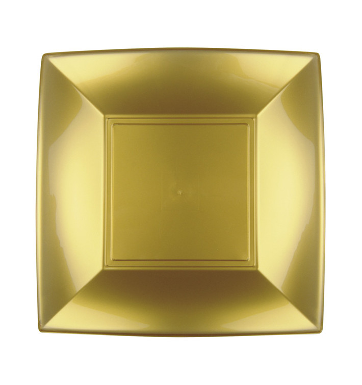 Piatto Plastica Piano Oro Nice PP 180mm (12 Pezzi) Piatto Plastica Piano Oro Nice PP 180mm (12 Pezzi)