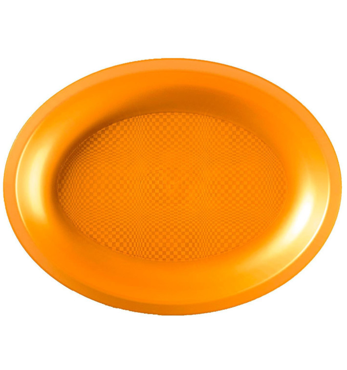 Vassoio Duro Riutilizzabile Ovale Oro “Round” PP 25,5x19cm (250 Pezzi)