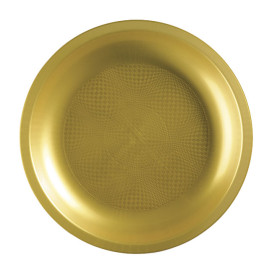 Piatto di Plastica Oro Round PP Ø290mm (220 Pezzi)