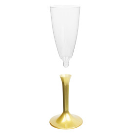 Calice Plastica Flute Gambo Oro 120ml 2P (200 Pezzi)