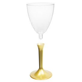 Calice Plastica Vino Gambo Oro 180ml 2P (200 Pezzi)