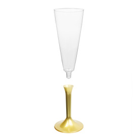 Calice Plastica Flute Gambo Oro 160ml 2P (200 Pezzi)
