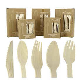 Mini Forchetta di Legno Eco 10,5cm (100 Pezzi)