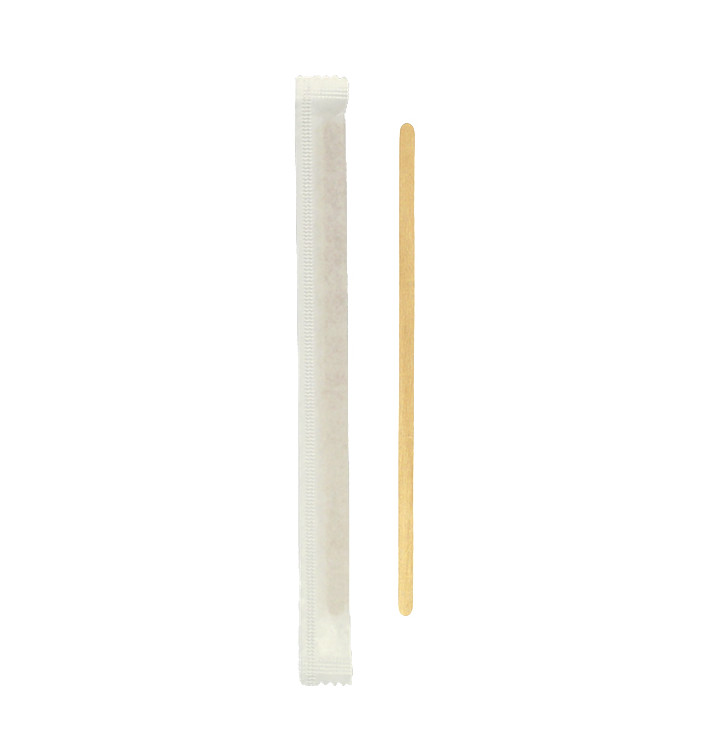 Palettine per Caffè di Legno Imbustate 110mm (5000 Pezzi) Palettine per Caffè di Legno Imbustate 110mm (5000 Pezzi)