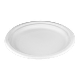 Piatto in Canna da Zucchero Bianco Ø22 cm (50 Pezzi)