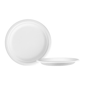 Piatto in Canna da Zucchero Bianco Ø17 cm (800 Pezzi)