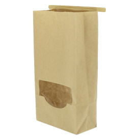 Sacchetto di Carta con chiusura e finestra 12+6x23,5cm (50 Pezzi)