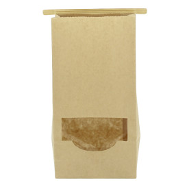 Sacchetto di Carta con chiusura e finestra 12+6x23,5cm (50 Pezzi)