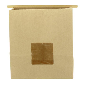 Sacchetto di Carta con chiusura e finestra 20+8x23cm (50 Pezzi)