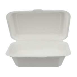 Contenitori Canna da Zucchero Bianco 136x182x64mm (50 Pezzi)