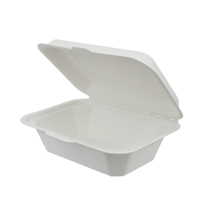 Contenitori Canna da Zucchero Bianco 136x182x64mm (300 Pezzi) Contenitori Canna da Zucchero Bianco 136x182x64mm (300 Pezzi)