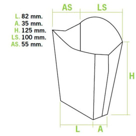 Scatola Kraft per Fritte Mediano 8,2x3,5x12,5cm (25 Pezzi)